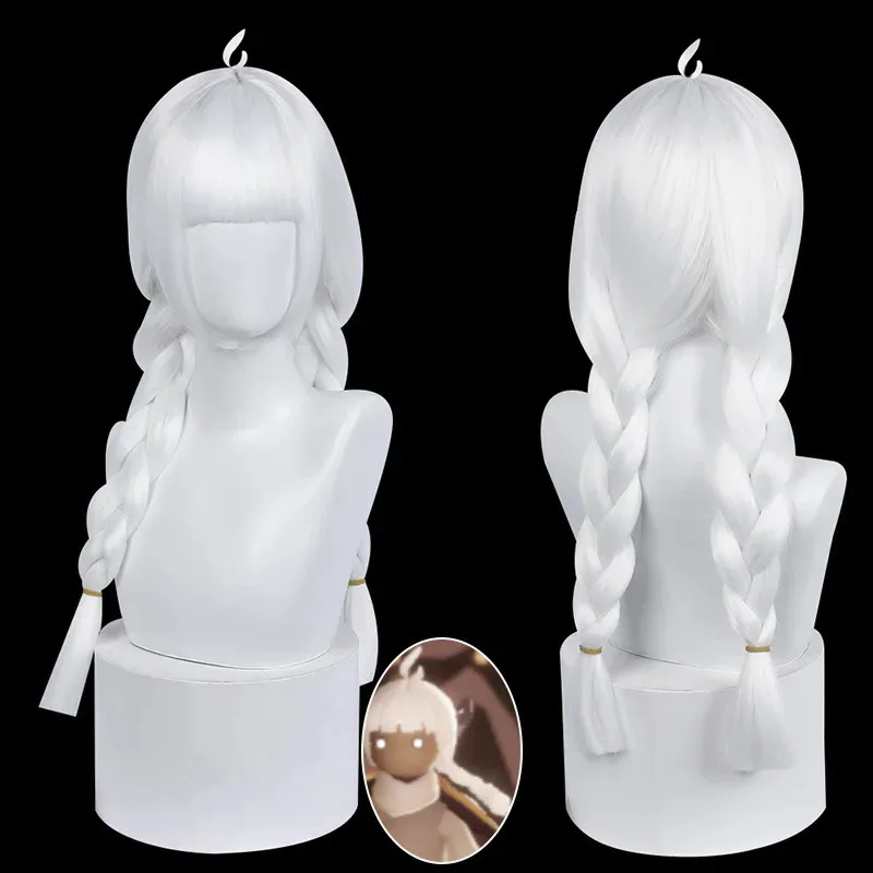 2025 11 게임 스카이 어린이의 빛 가발 카카시 황무지 졸업 킬 숨겨진 머리 코스프레 섬유 합성 화이트