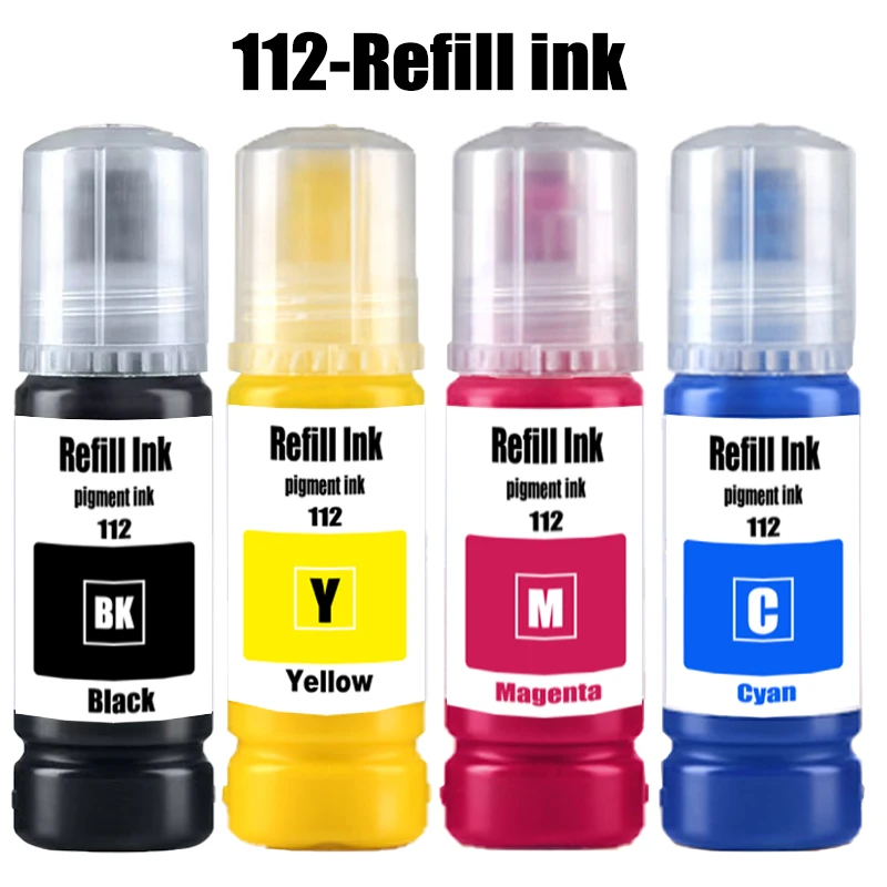 

Набор пигментных чернил 112 T112 для заправки принтеров Epson EcoTank L6580 L15180 M15140 L6570 L6550 L6490 L6460 L15160 L15150 L11160