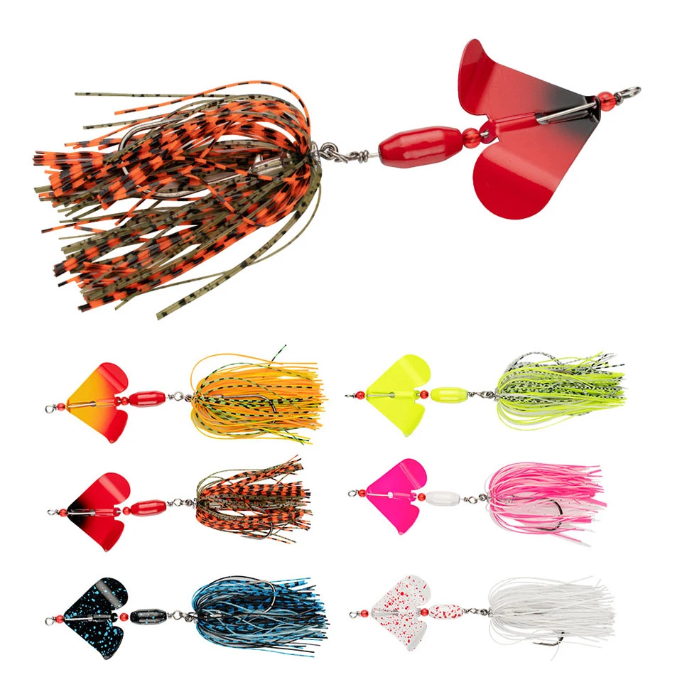 1PCS New 19G Dancer Buzzbait Spinner Bait Fishing Lure For Bass Pike Pinwheel Blade Chatter Bait Fishing Tackle