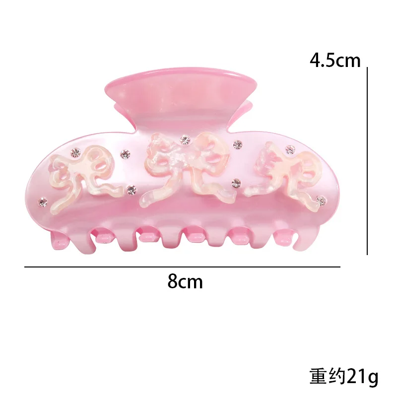 8cm Chinese Style Cloud Butterfly Element Acrylic Hair Claw for Women Girls Bowknot Strawberry Hair Clips Hair Accessories Gift