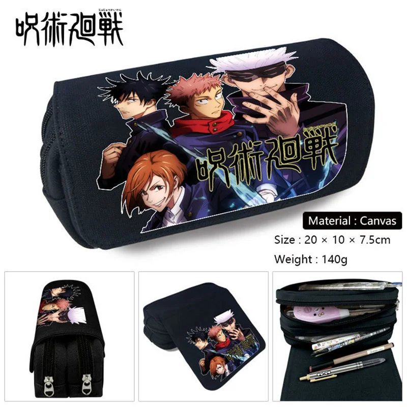 New Jujutsu Kaisen Itadori Yuji Pencil Case Student School Pen Zipper Stationery Bag Cartoon Boys Girls Make-up Cosmetic Case