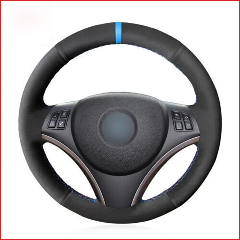 Alcantara Steering Wheel Cover Wrap Genuine Leather M Thread Car Accessoires Specifically for BMW X1 E81 E82 E87 E90 E91 E92 E93