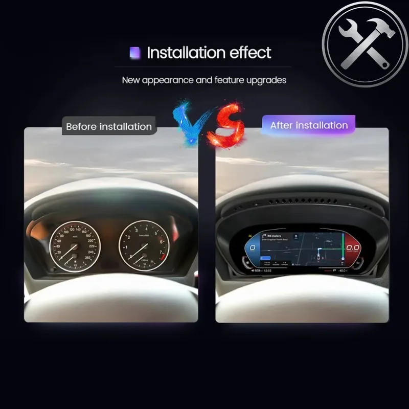 

MEKEDE LINUX System 12.3 Inch LCD Dashboard Speedometer Digital Cluster With Wireless Carplay Auto Parts for X6‑E71 2006-2013