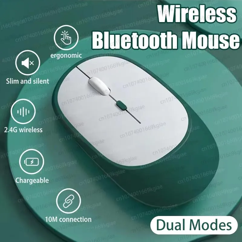 New Wireless Mouse Rechargeable Mouse Gamer Dual Modes Bluetooth-compatible 2.4G USB Mute Mice Two-tone Color 2026 Hot Sell