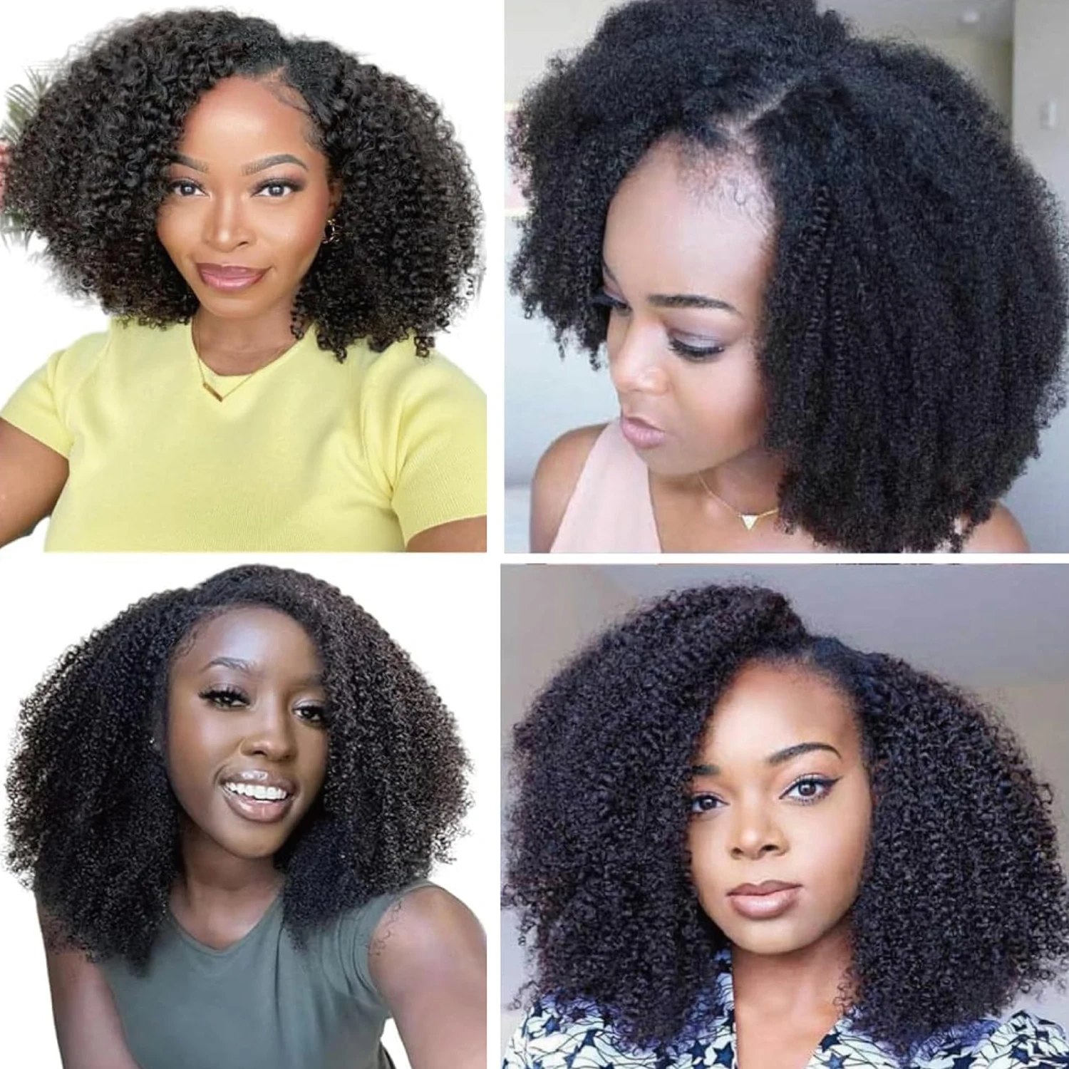 บราซิล Afro Kinky Curly Hair 3 รวมกลุ่ม 100% Remy ผม Afro Curly Human Hair Extension ผมสานธรรมชาติสีสําหรับผู้หญิง