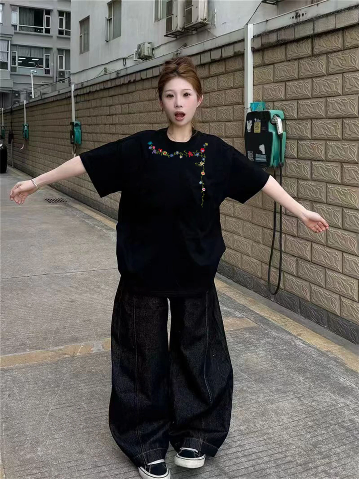 

Футболка свободного кроя из чистого хлопка с коротким рукавом, летняя, универсальная, повседневная, с круглым вырезом, тонкая, для ежедневной носки