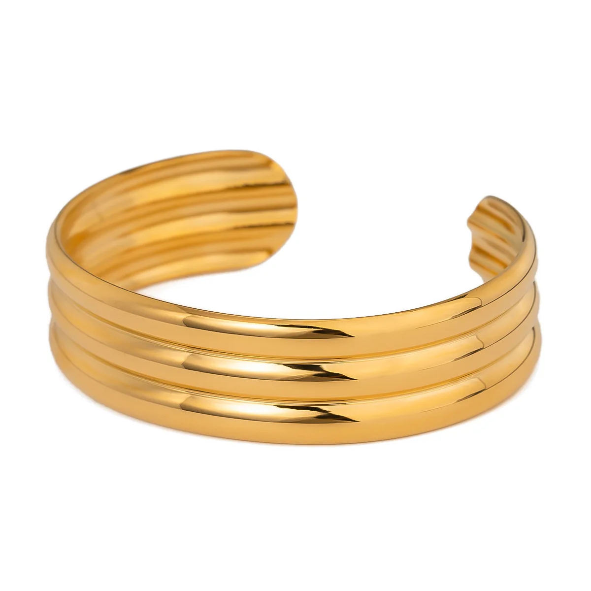 

Stainless Steel PVD 18K Gold Plated Tarnish Waterproof Simply Bangles For Woman Jewelry Wholesale Trendy