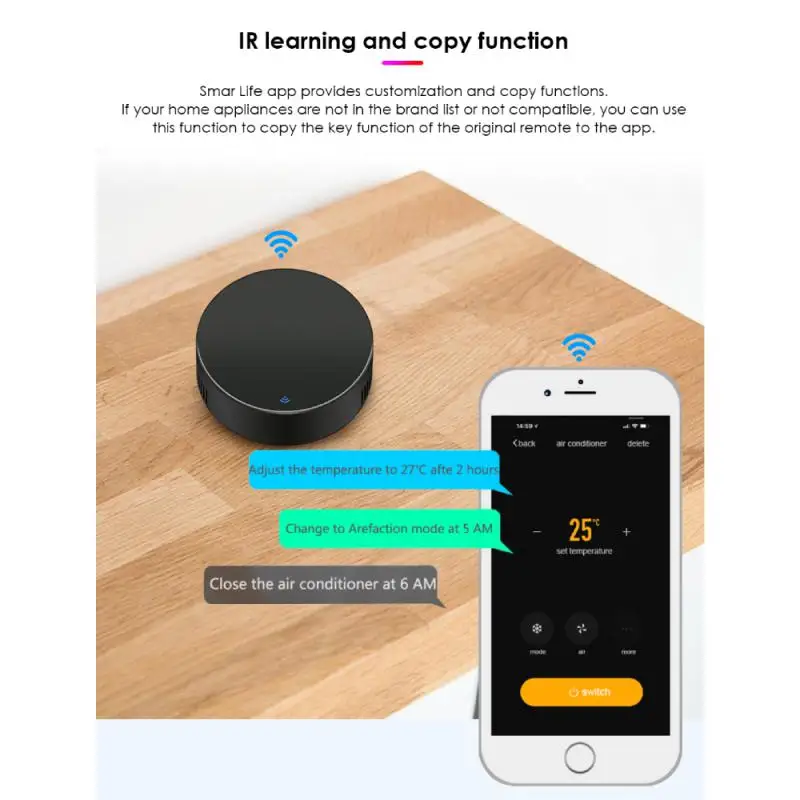 Tuya Wifi Universal Infrared Smart IR Remote Control للتلفزيون ومكيف الهواء وجهاز التحكم عن بعد للمروحة Alexa Google Home Smart Life