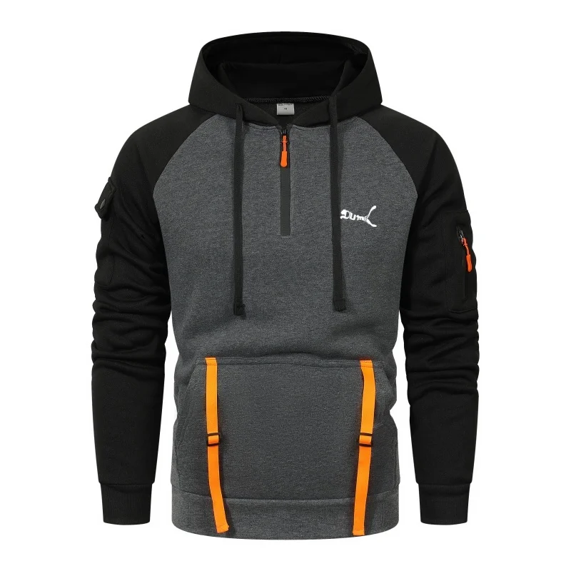 

Autumn and winter men's casual long-sleeved printed hoodie, zipper drawstring printed pocket sweatshirt pullovers for men