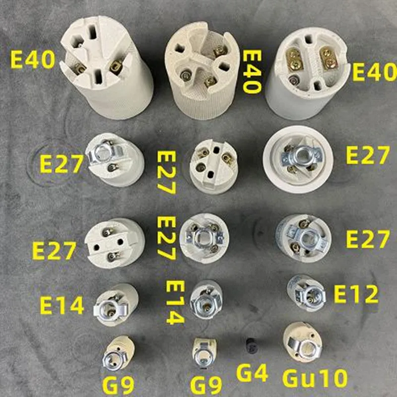 Sample order 2 pieces Pottery and Porcelain sockets E12 E14 GU10 and G9 E40 ceramic inside E27/E26 sockets CE/UL pendant holders