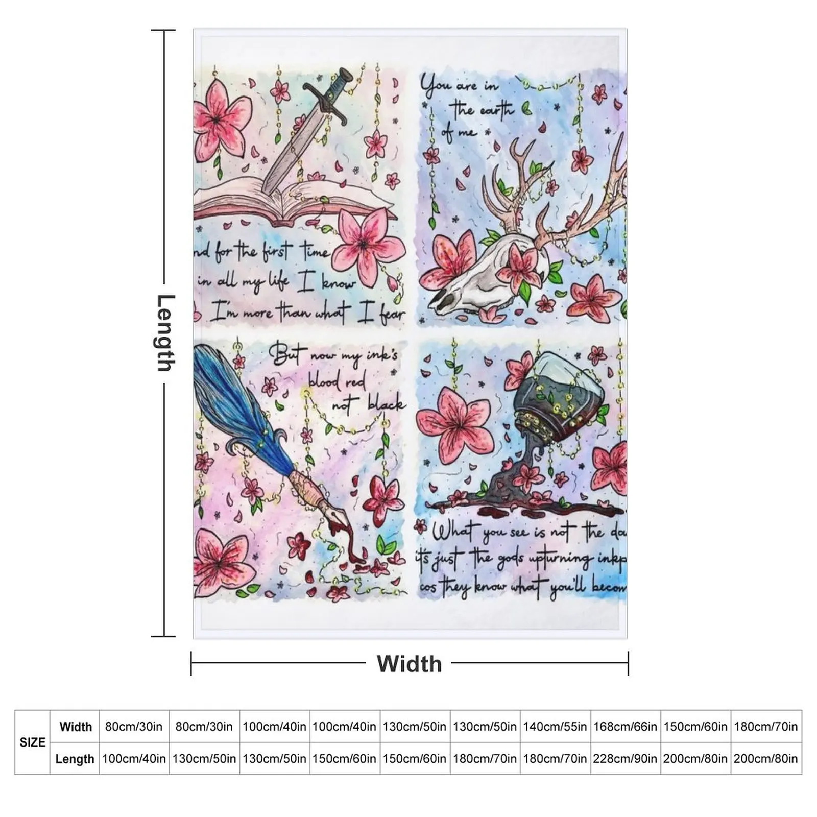 Blossom Fairy Lights Series Ruin Edition Inspired by The Amazing Devil Throw Blanket blankets and throws Bed covers Blankets