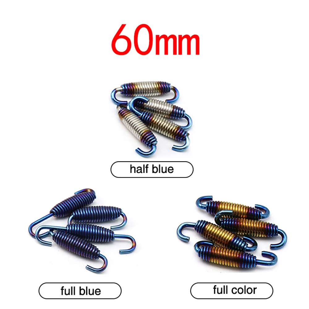 2pcs 60mm/75mm Motorcycle Exhaust Spring Hooks Stainless Steel Exhaust Front Middle Link Pipe Rotatable Muffler Silence Springs