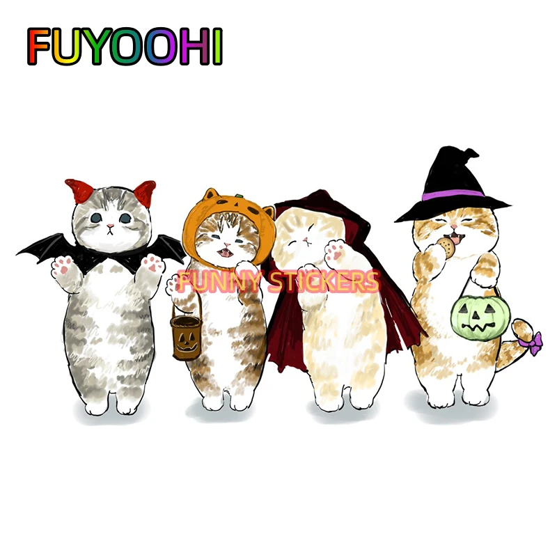 FUYOOHI Animals Carstickers Mofu Sand Cat Wallpaper Kids Room Carposter House Decoration Decal Home Car Halloween Decor Sticker