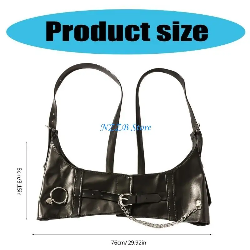 T21F Punk Underbust Riem voor Vrouwelijke Modieuze Body Corset Harnas Riem Tailleband Rollenspel Vrouwen Riem Kostuum