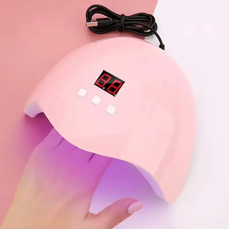 

Portable nail lamp pink nail art dryer, equipped with 18 pieces 54W bead ultraviolet gel light-emitting diodes