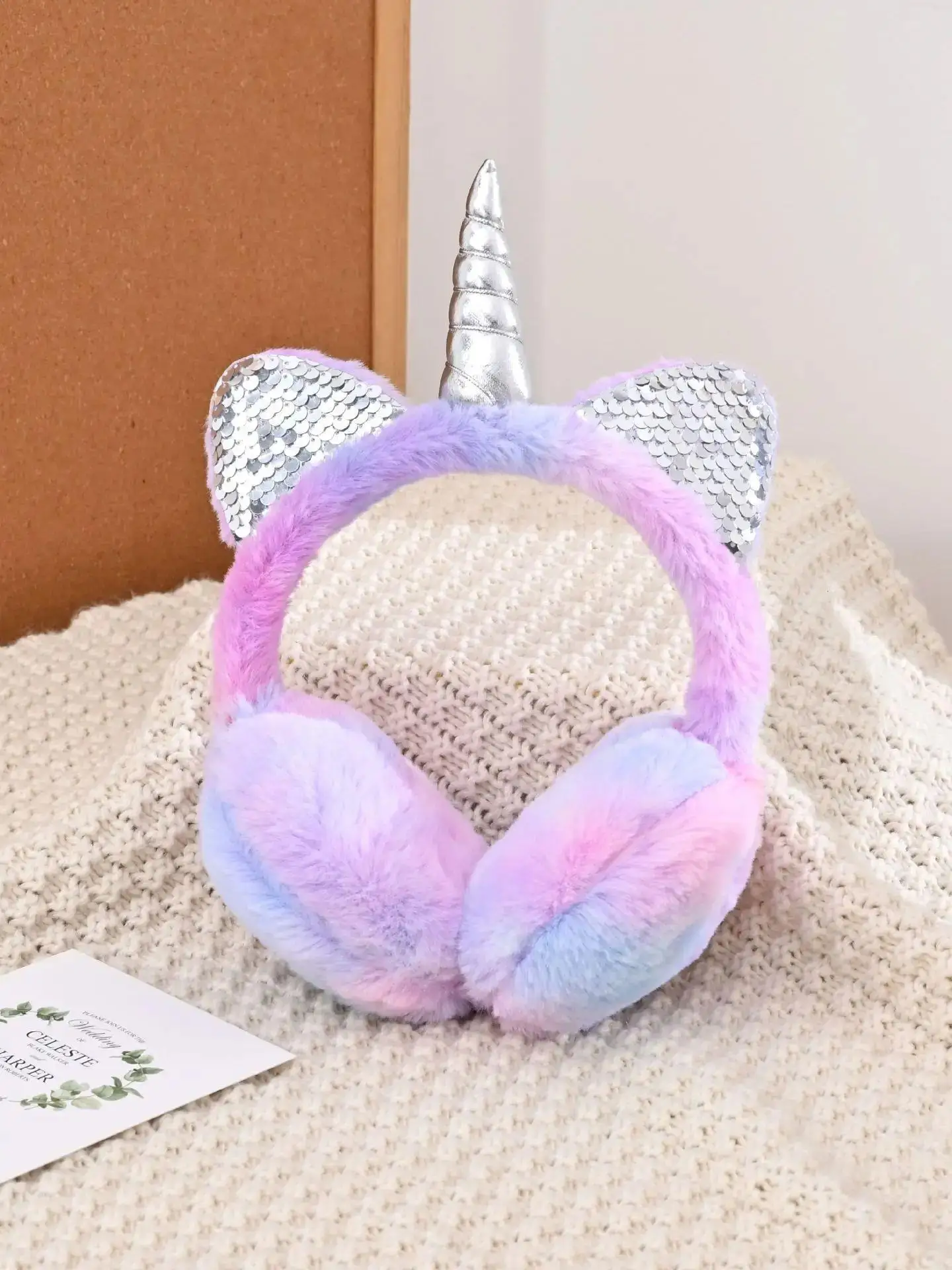 かわいいユニコーンイヤーマフ子供子供猫耳素敵なファッショナブルな耳カバーベルベット素材冬アクセサリー