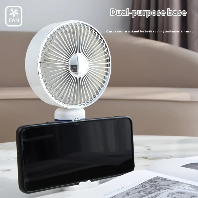 مروحة كهربائية محمولة باليد ذات طراز محايد بسيط بثلاث سرعات مع قاعدة قابلة للفصل، يمكن أن تحملها والوقوف، مدمجة ومحمولة