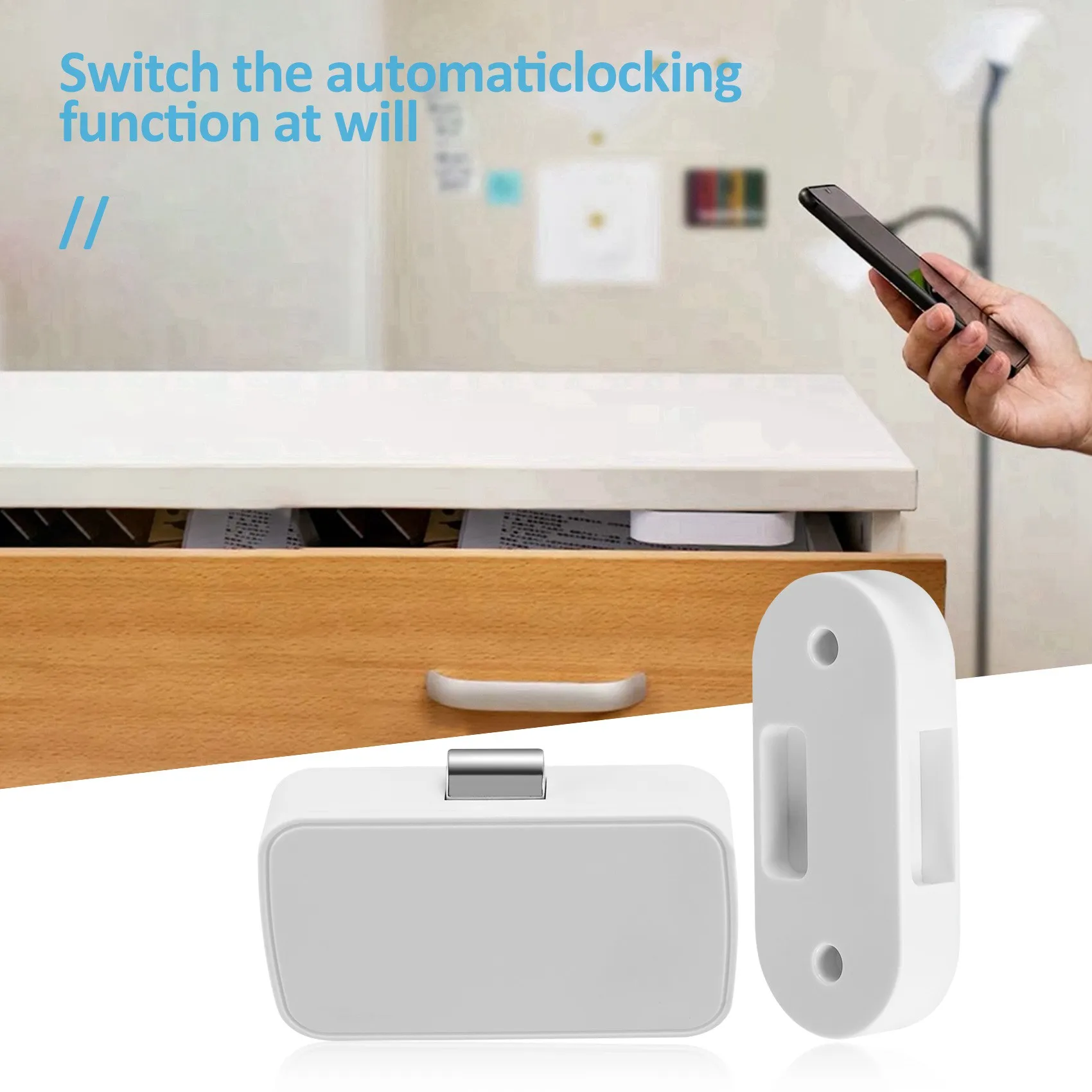 Najlepsze Oferty T1 Inteligentny Zamek Bluetooth APP do Szuflady Zamek Otwierany Bezkluczykowo Niewidoczny Zamek Zamek do Szafki na Dokumenty Zamek do Szafy
