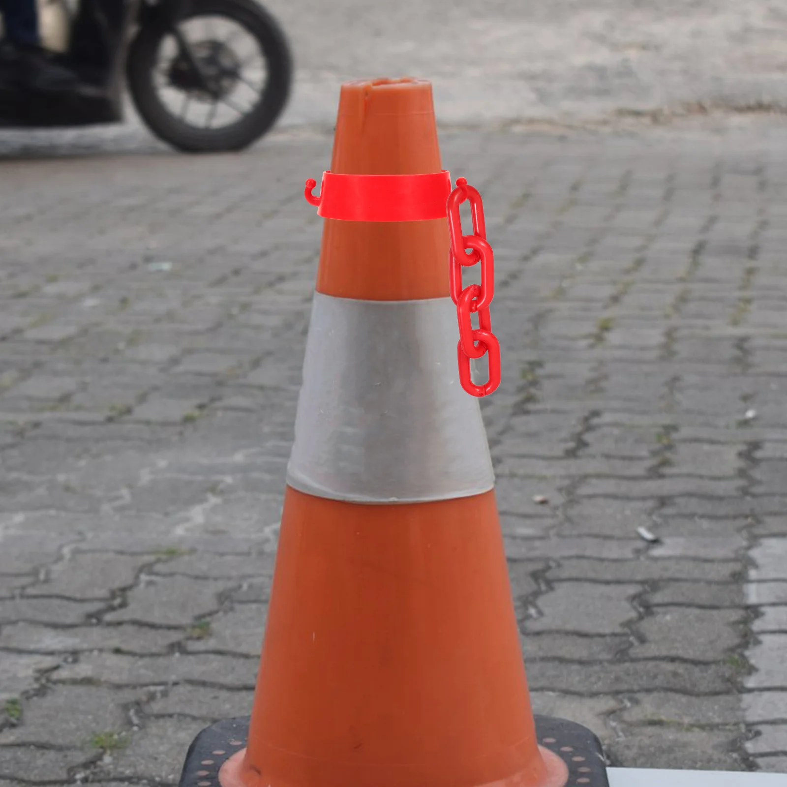 Accesorios de cono de tráfico, mosquetón de bloqueo de cadena de cuentas de plástico, eslabones de juguete para bebé, 4 Uds.