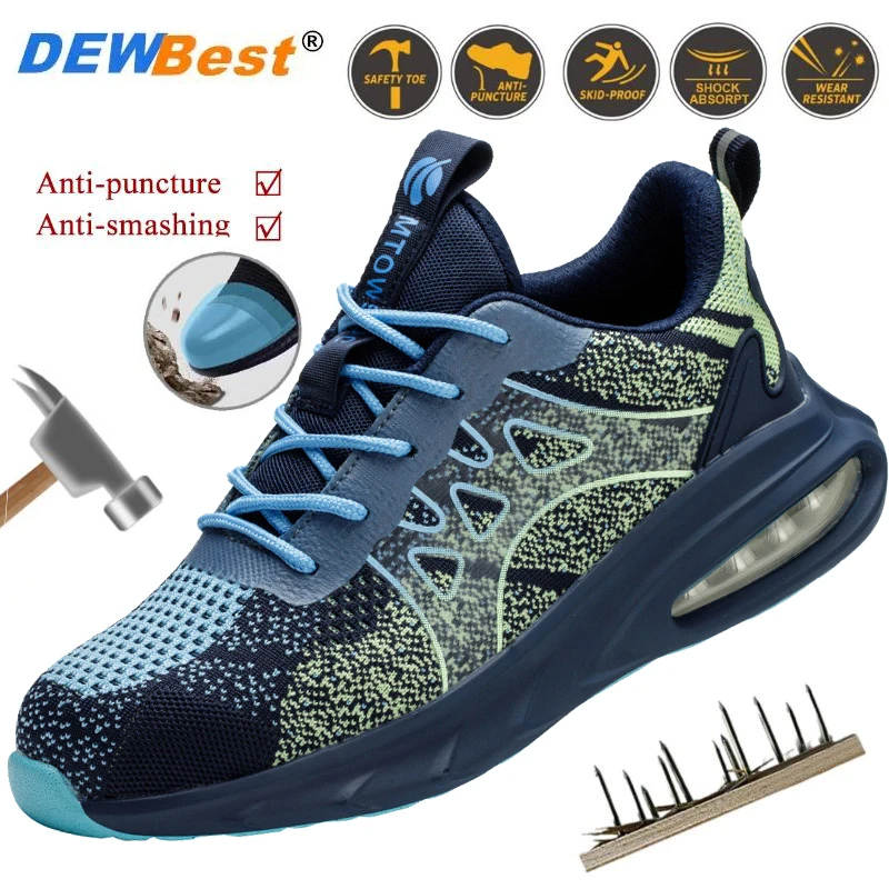 Super lightweight men's safety shoes steel head anti-smash anti-piercing breathable not stuffy feet non-slip work casual shoes