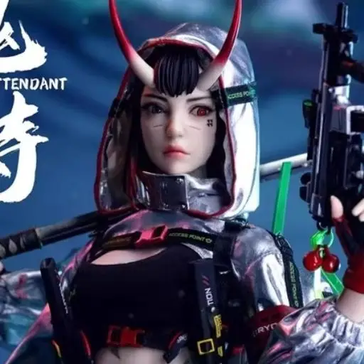 

POP COSTUME GS-001 1/6 Scale Female Soldier Oni Ghost Samurai Genjin Full Set 12in Action Figure Model Toys For Collection