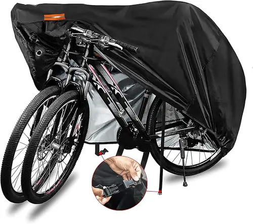 Cubierta de bicicleta para bicicletas de 1,2 o 3, cubierta impermeable para bicicletas, cubiertas de almacenamiento para bicicletas al aire libre XL XXL 190T, resistente, lluvia, sol, UV, a prueba de viento