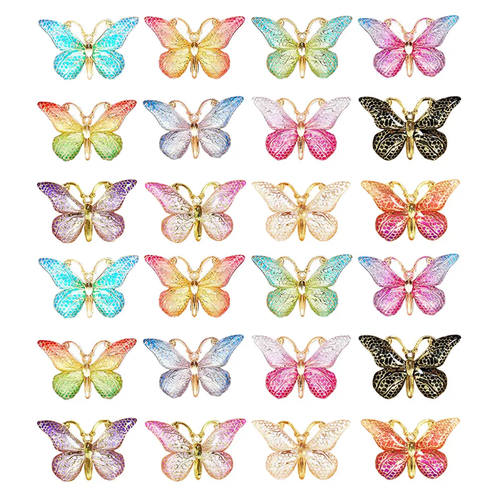 24 قطعة من دبابيس الإبهام المكتبية، ملحقات مكتبية على شكل فراشة، علامات متعددة لتزيين الحائط من الفلين الناعم