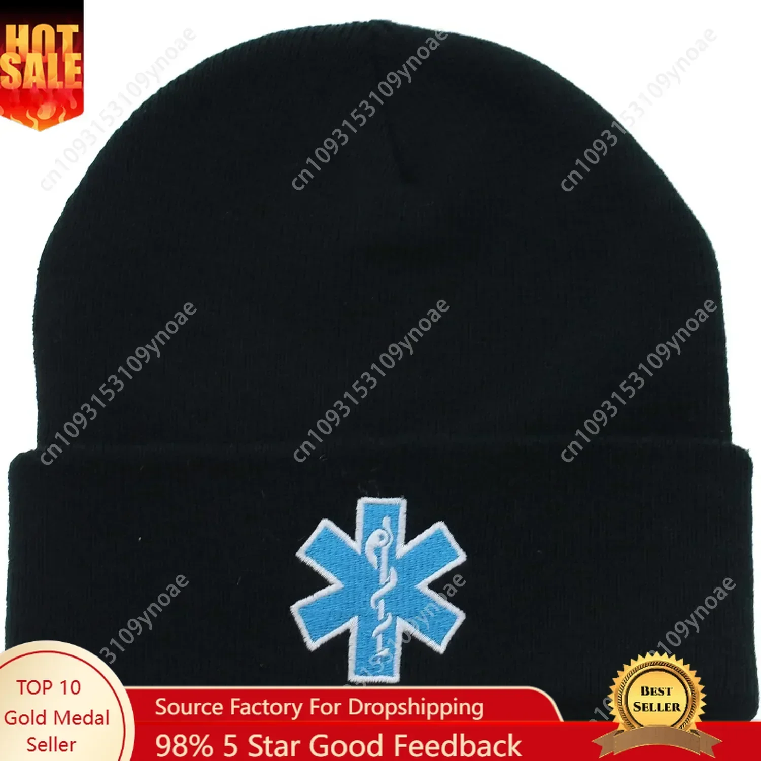 

Black Emergency Medical Star Life Knit Hats Winter Cap Ski Caps Beanie Hat Women Men Classic Soft Comfortable Warm Dirt Proof