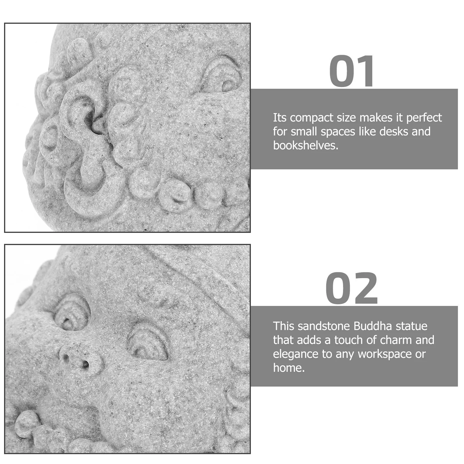 

Mini Sandstone Buddha Statue Aquarium Decoration Fish Tank Buddha Sculpture Desktop Zen Office Charm