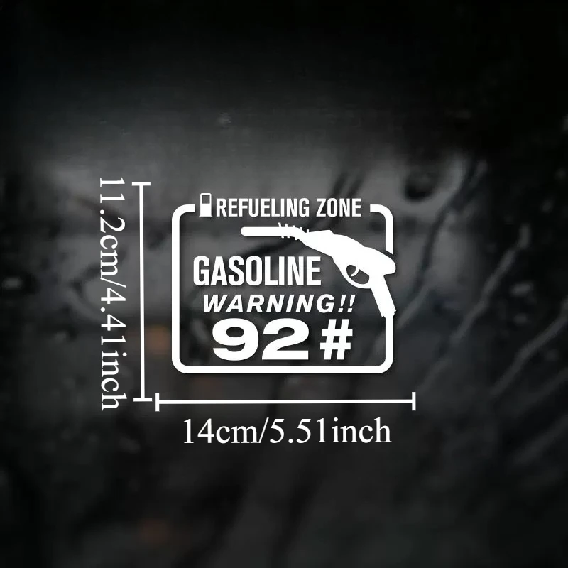 1Pc JDM Fuel Warning Vinyl Sticker, Waterproof 92# 95# Gas Reminder Funny Low Fuel Decal For Car Truck Motorcycle