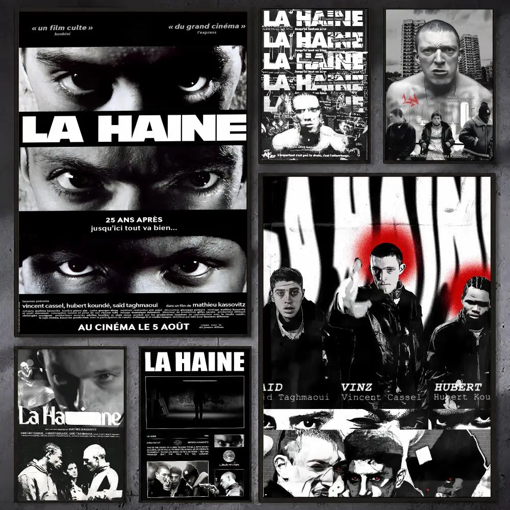 La H-Haine Movie Cool Poster Waterproof Sticky Wall Art Print For Bedroom Living Room Hallway Bar Home Decor