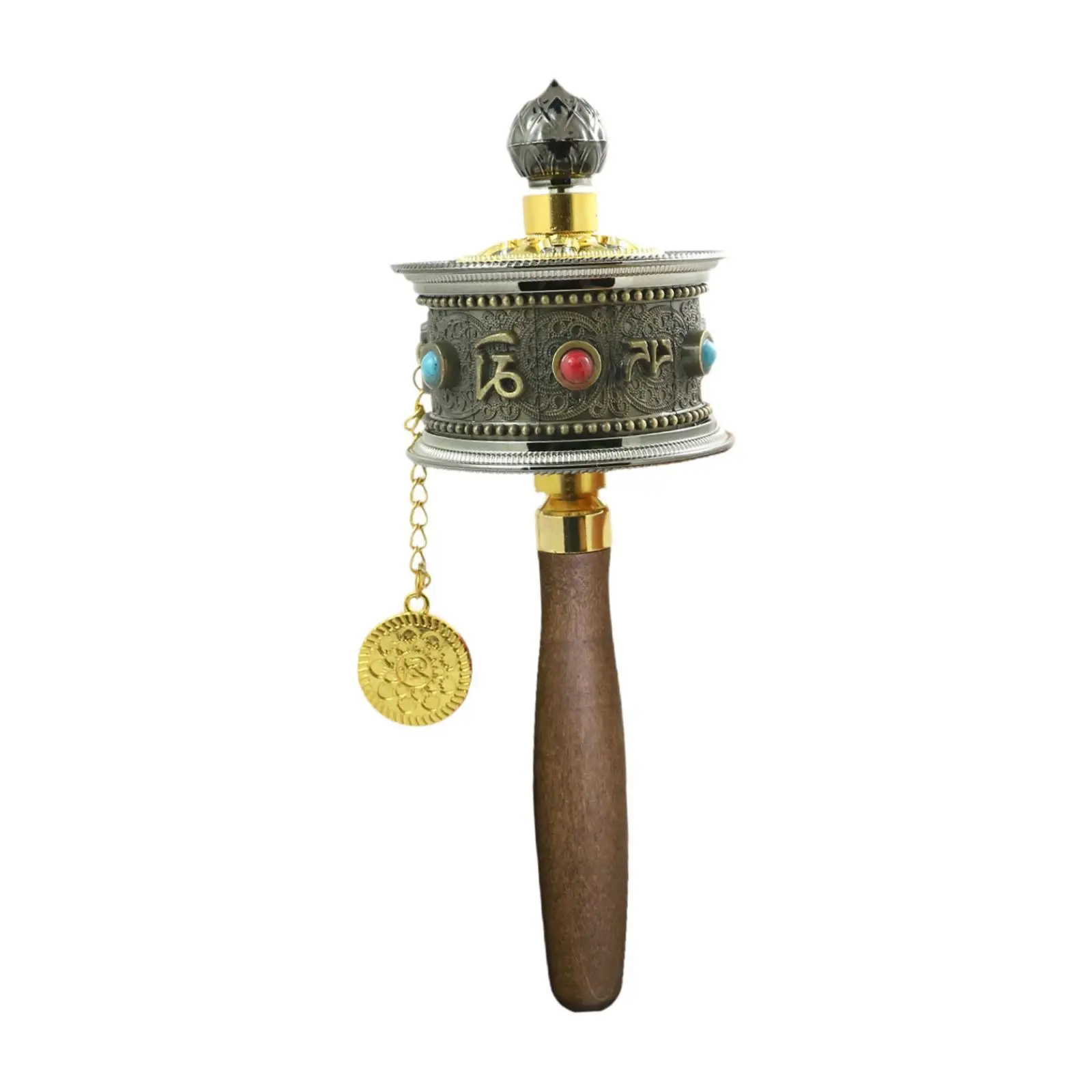 Tibetan Prayer Wheel Religious Ornament for Men Women Praying Blessing