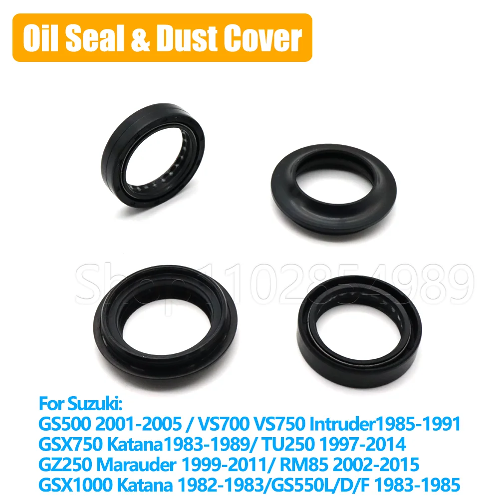 Retén de aceite y cubierta antipolvo para horquilla delantera Suzuki GS500 VS700 VS750 Intruder GSX750 GSX1000 Katana TU250 GZ250 Marauder RM85 GS550 L D