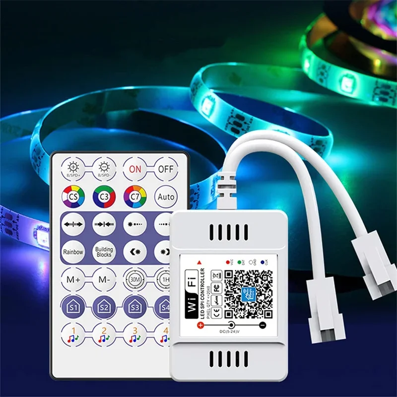 Smart LED WiFi Controller APP/Remote Control RGBIC Dimmer Compatible with Alexa & Google Home WS2812B WS281 SM16703 Strip Lights