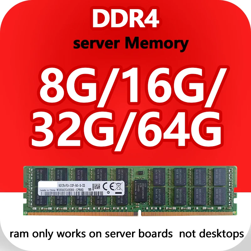 DDR4 Ram 8GB 16GB 32G 64G PC4 Memory Bar 2133MHz 2400MHz 2666MHZ 2133P 2666V ECC REG Server Memory 32GB D4 RAM v3 For x99