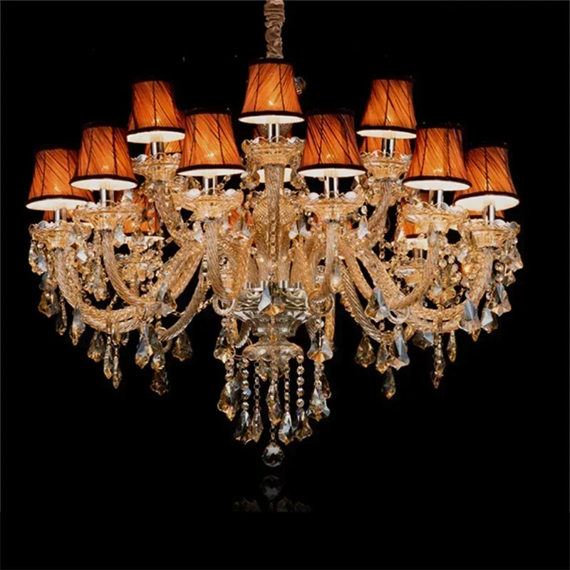 

TINNY American Style Chandelier Lamp LED Pendant Candle Hanging Light Luxury Fixtures for Home Decor Villa Hall