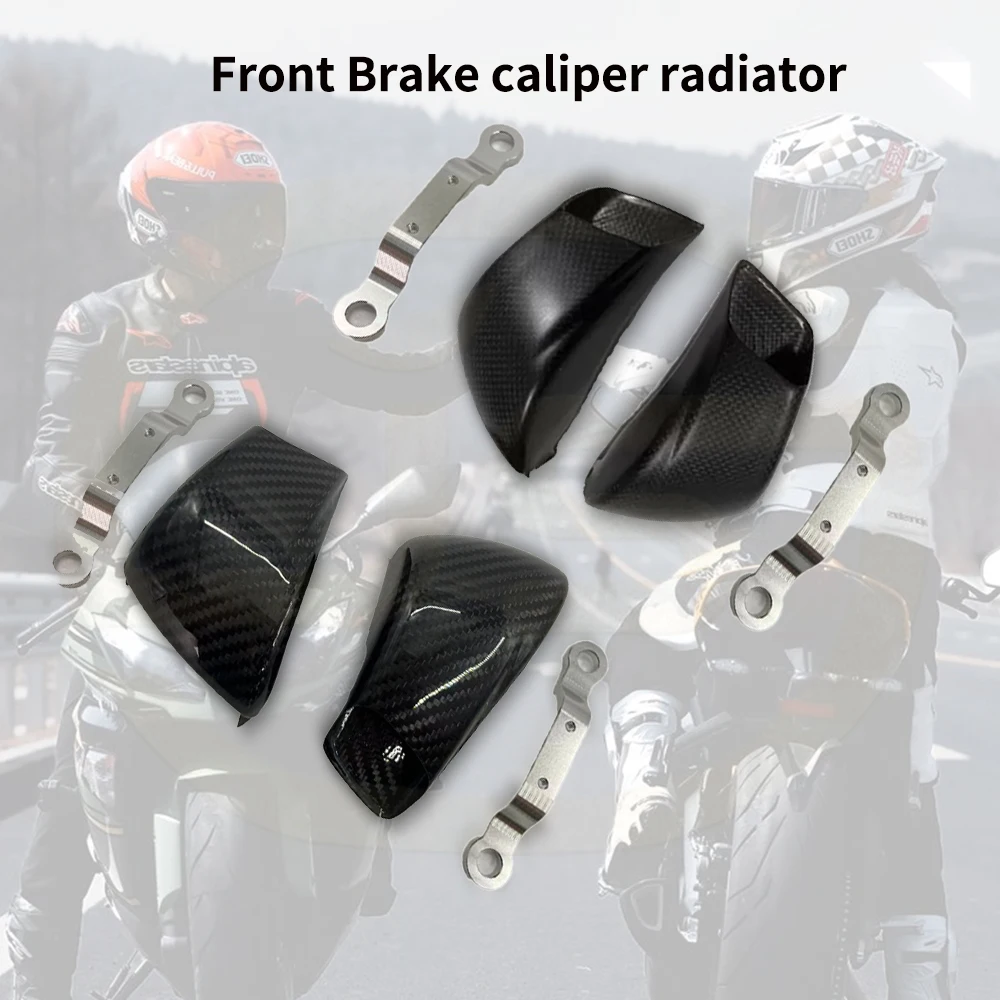 Carbon Fiber 108MM/100MM Front Caliper Radiator Cover Ducts Brake Cooling Mounting Suitable for YZF