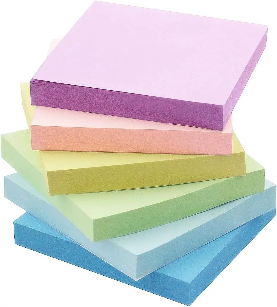 

Sticky Notes 3x3 Inch, 6 Pads Pastel Colors for Office School Home Memo Planning