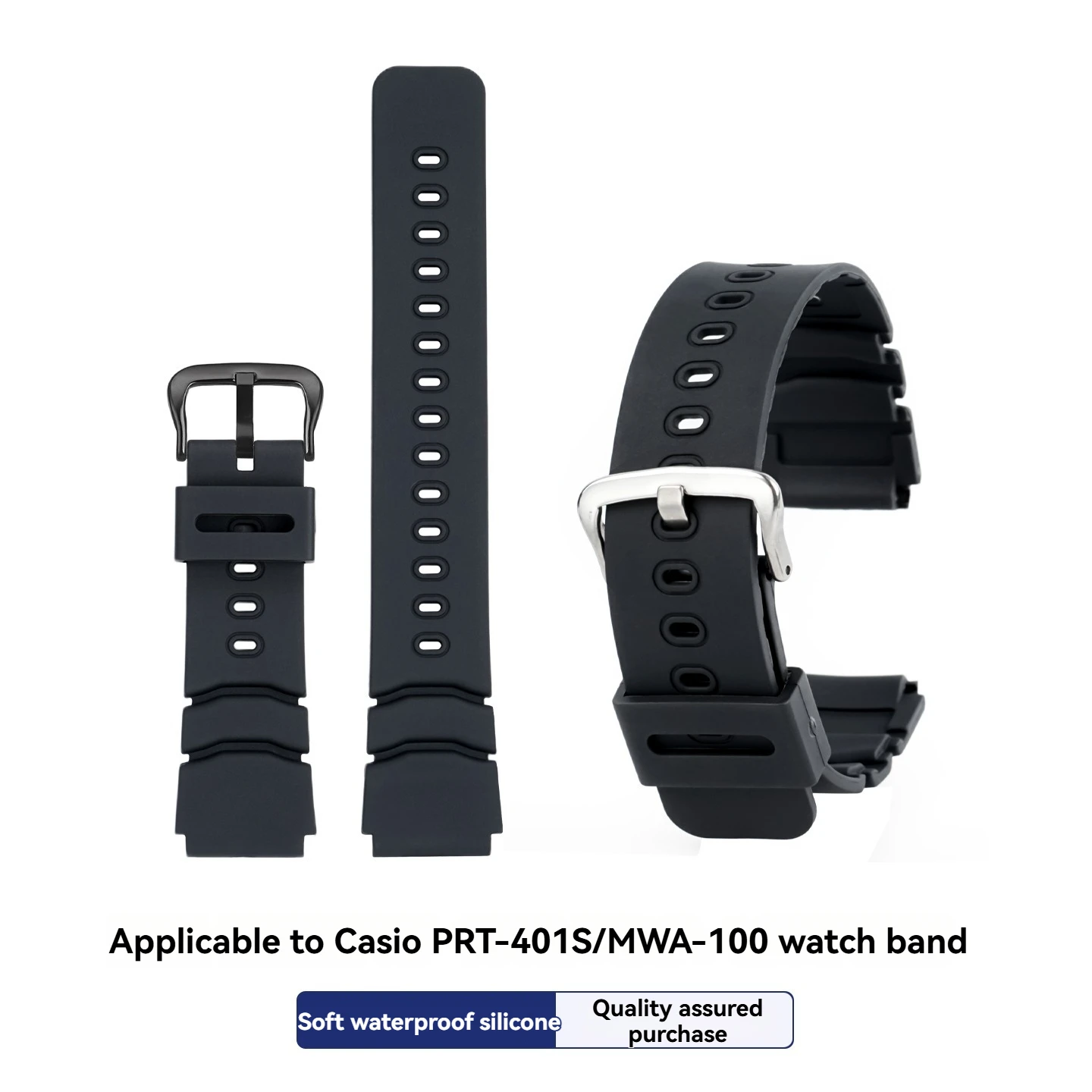 20mm Silicone Watchband for Casio Watch Strap Black Warrior MWA-100 MWD-100H Series Soft Sports Rubber Male Watch Accessories
