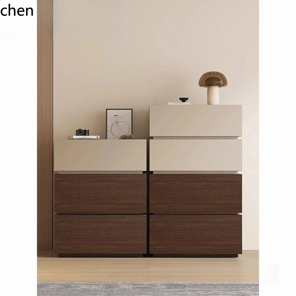 HXL Home Minimalist Bedside Table Three-Drawer Modern Simple Bedroom New Solid Wood Creative Storage Cabinet