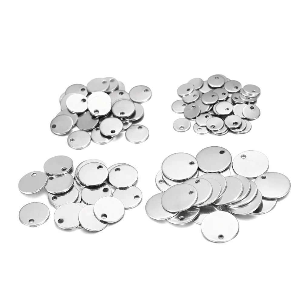 10-20pcs/Lot 6-30mm Stainless Steel Round Pendant Tag Disc For Jewelry Making