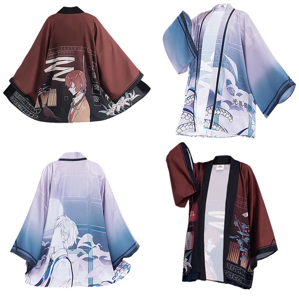 BSD Nakahara Chuya Dazai Osamu Cosplay Yukata Kimono Mantello Indumenti da notte Uomo Donna Haori Cardigan unisex Cappotto Top