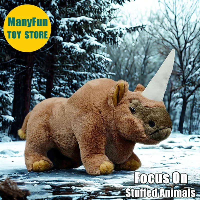 

Elasmotherium Plush Toy - Realistic Siberian Unicorn Stuffed Animal, Lifelike Prehistoric Rhino Plushie, Ice Age Mammal Doll