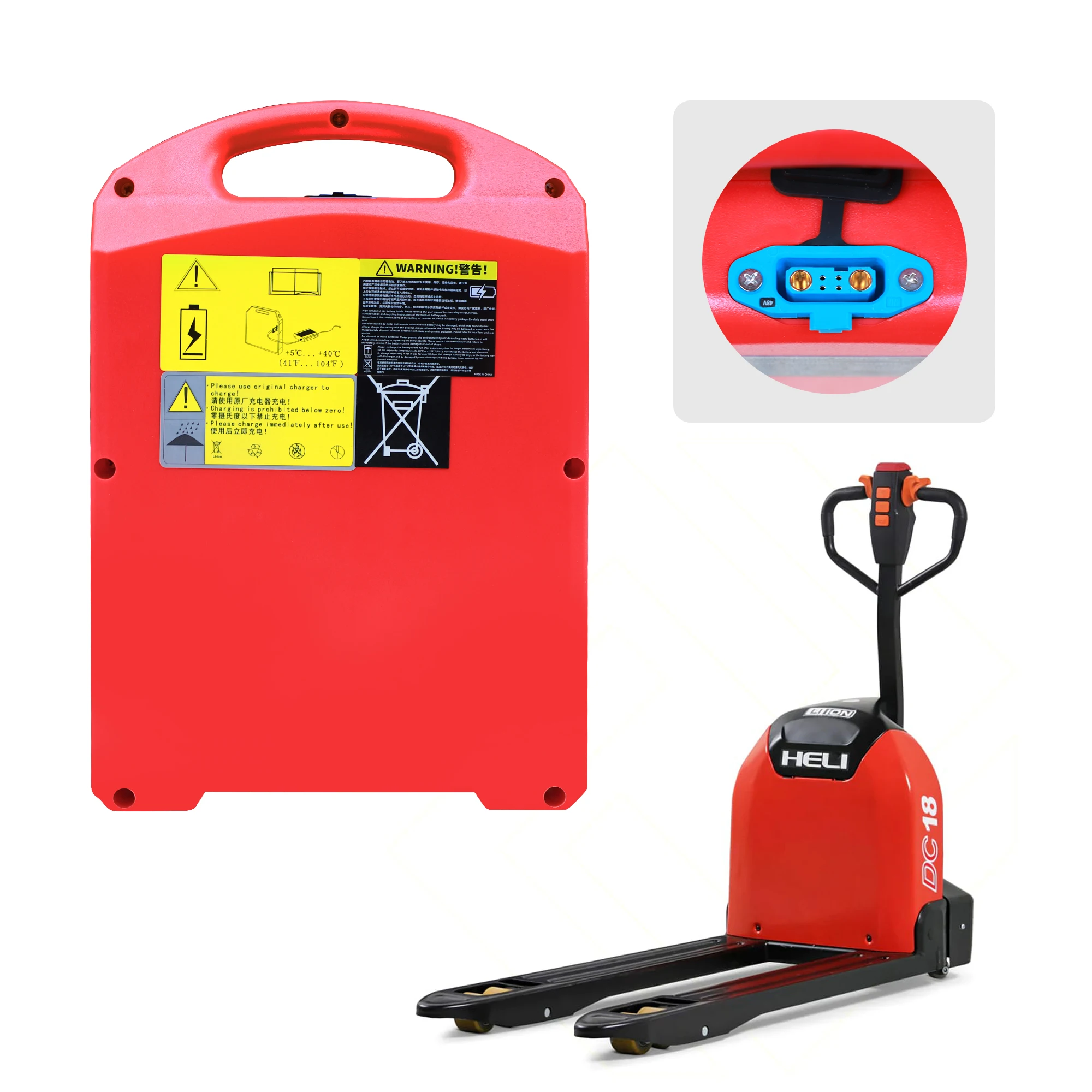 

LiFePO4 Battery 48V 20Ah for Electric pallet jack Heli/Jiali CBD18/20J-LI3