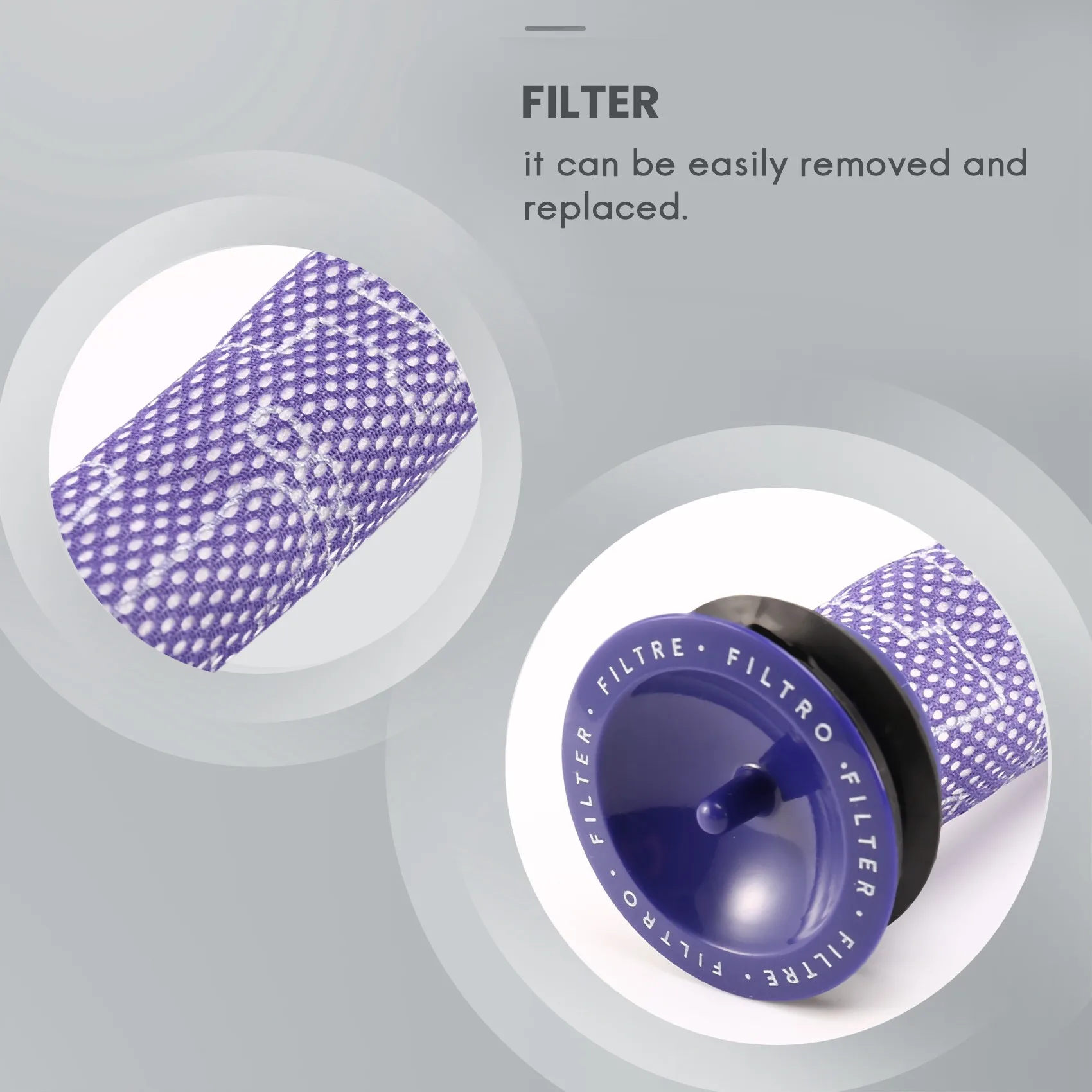 Kit de filtre avant et arrière pour aspirateur Dyson V7 V8, pièces d'installation de couvercle arrière de moteur