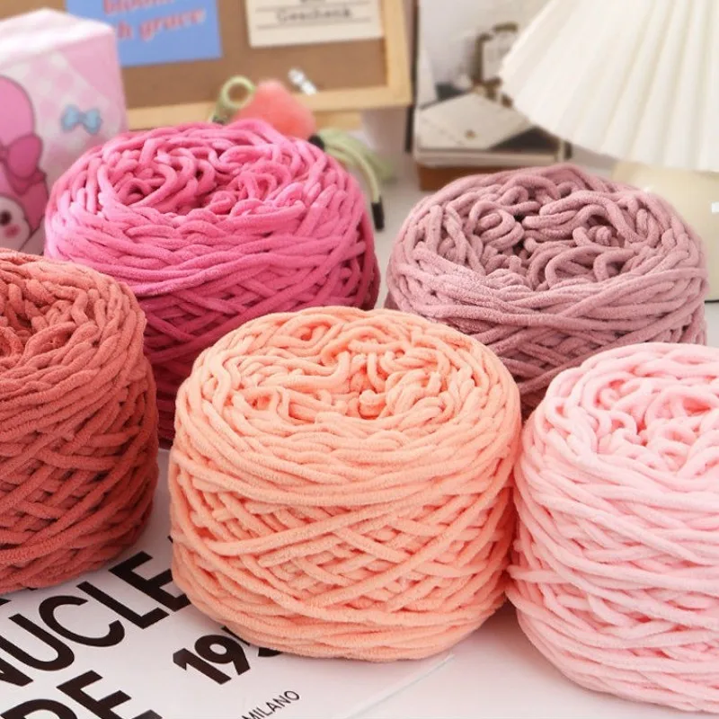 180g Thick Chunky Chenille Ice Yarn Solid Gradient Plush Thread for Blanket Scarf Hat Doll DIY Crochet Knitting Craft Supplies