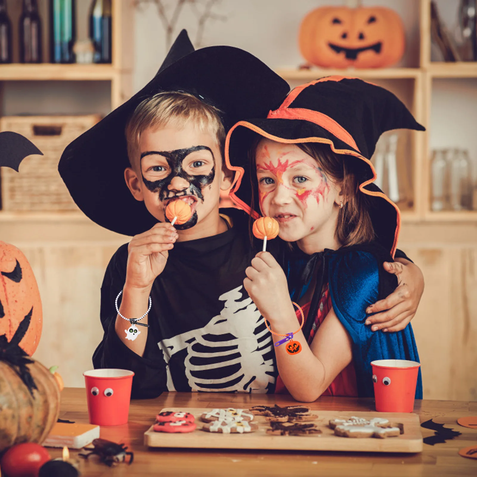 

10Pcs Halloween Zipper Plastic Bracelet Bangle Kids Sensory Stress Relief Anti-Stress Party Favor Zipper Bracelet