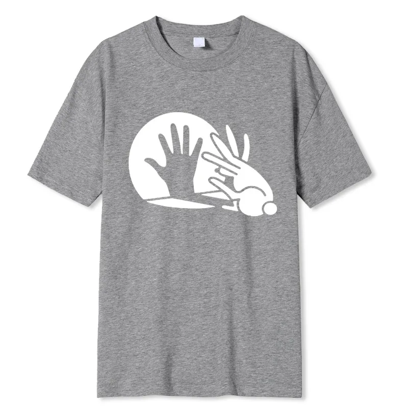 Men Women Funny Rabbit Shirt Animal Bunny Lover Shadow Play Pun Gift T-Shirt Oversized Tops Shirt Prevailing  Cotton T Shirt