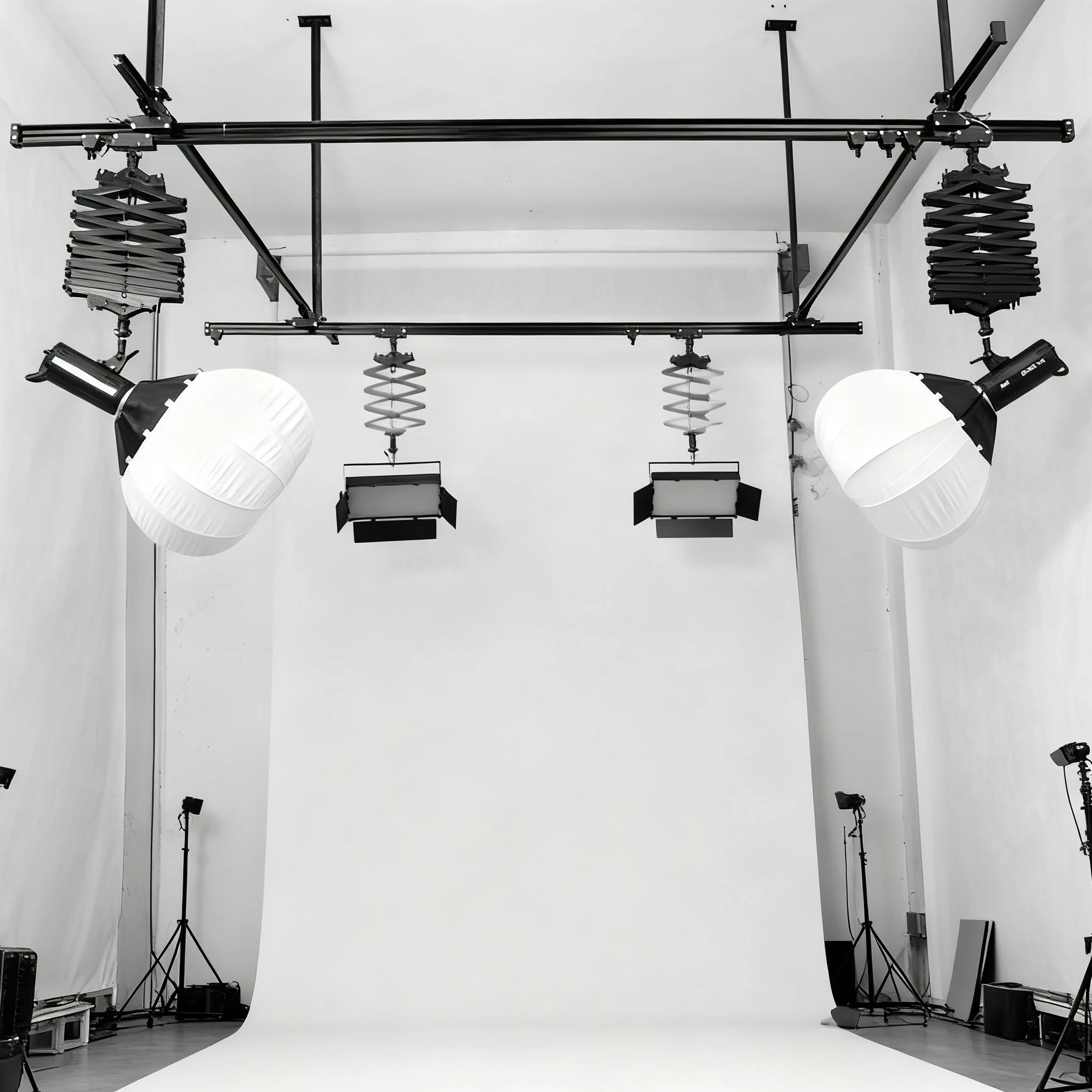 2026 Aluminum Alloy Studio Photography Pantograph System Ceiling Track Rail System for Studio Photography