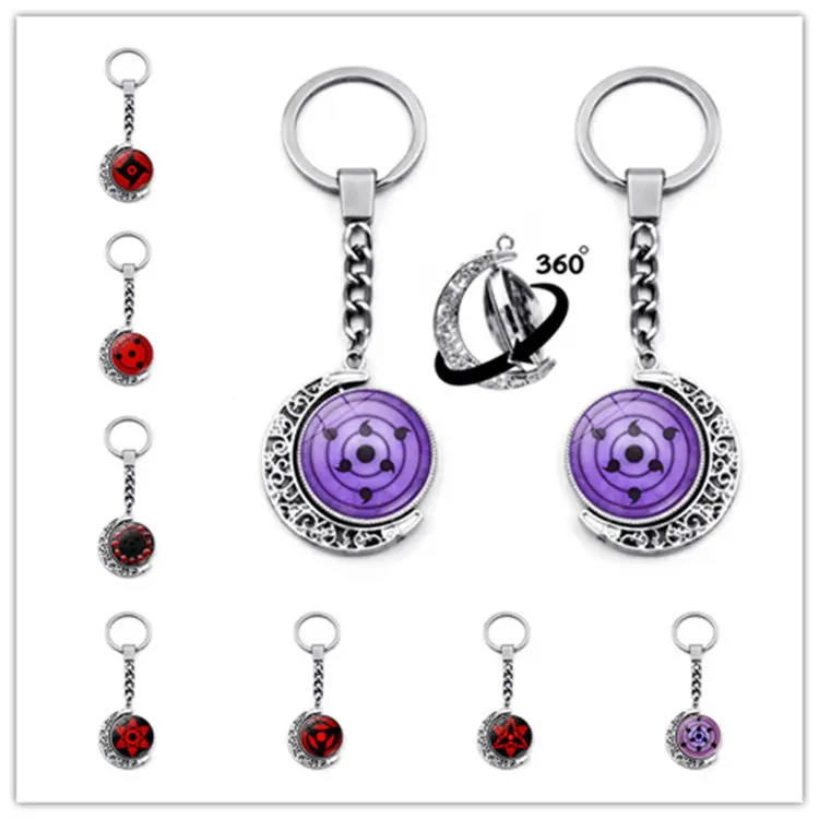 Naruto Keychain Pendant Sharingan Rinnegan Anime Cartoon Bag Hanging Jewelry Pendant Accessories Peripheral Products Boys Gifts - view 2